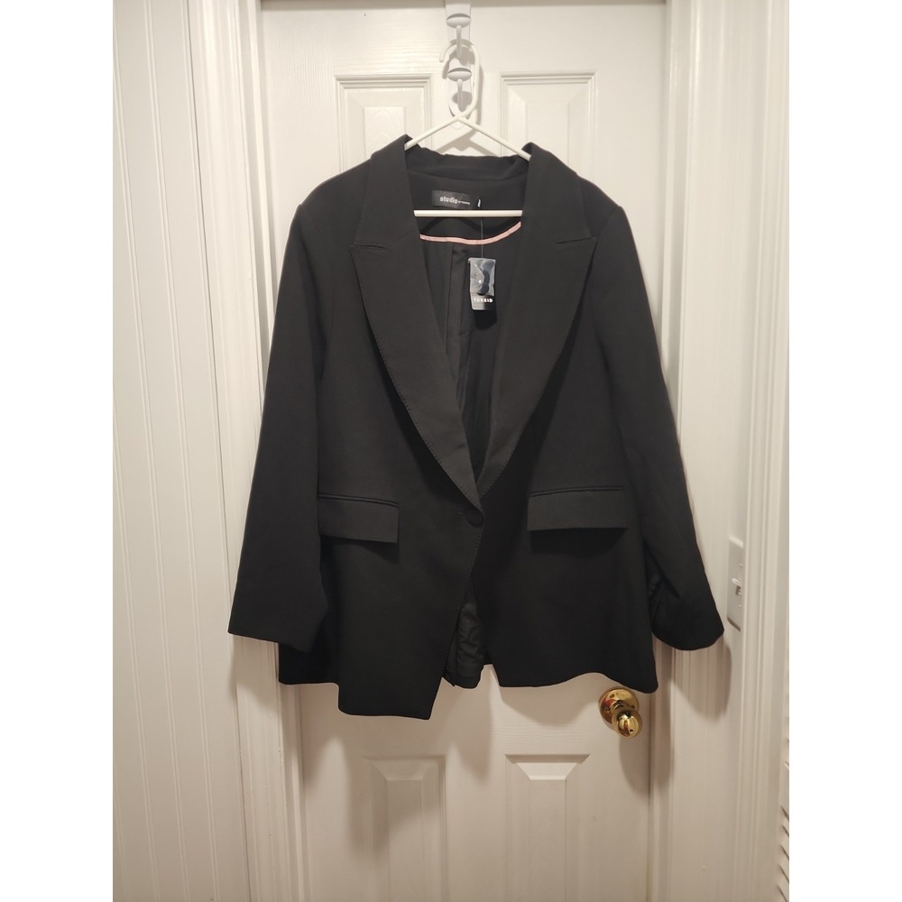 NWT TORRID Studio Twill Classic Suit Jacket Black Sz 3X (22-24) - Picture 2 of 15